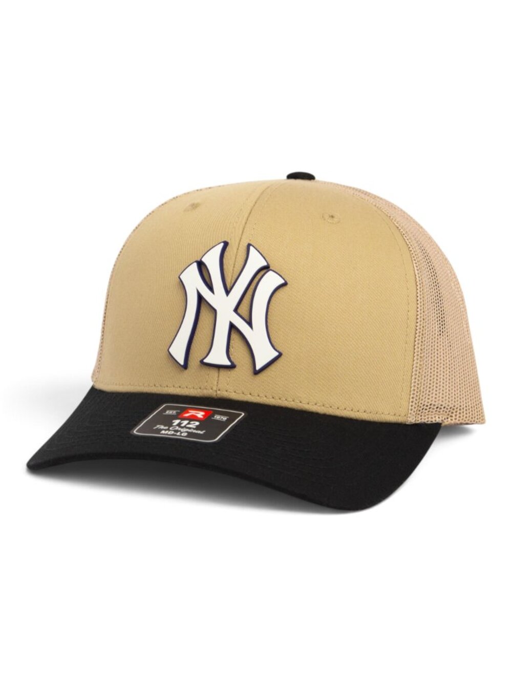 New York Yankees NY White 3D Snapback Trucker Hat- Tan/ Tan/ Black